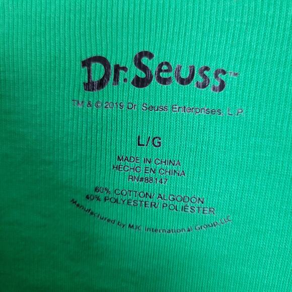 Grinch Christmas Pajama Set Kids L Green Red Striped Holiday Lounge Sleepware - Picture 3 of 4